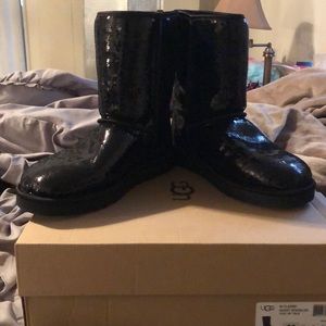 Black sequence UGG boots